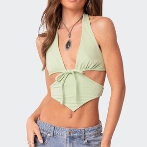 EDIKTED CADY TIE FRONT CUT OUT TOP